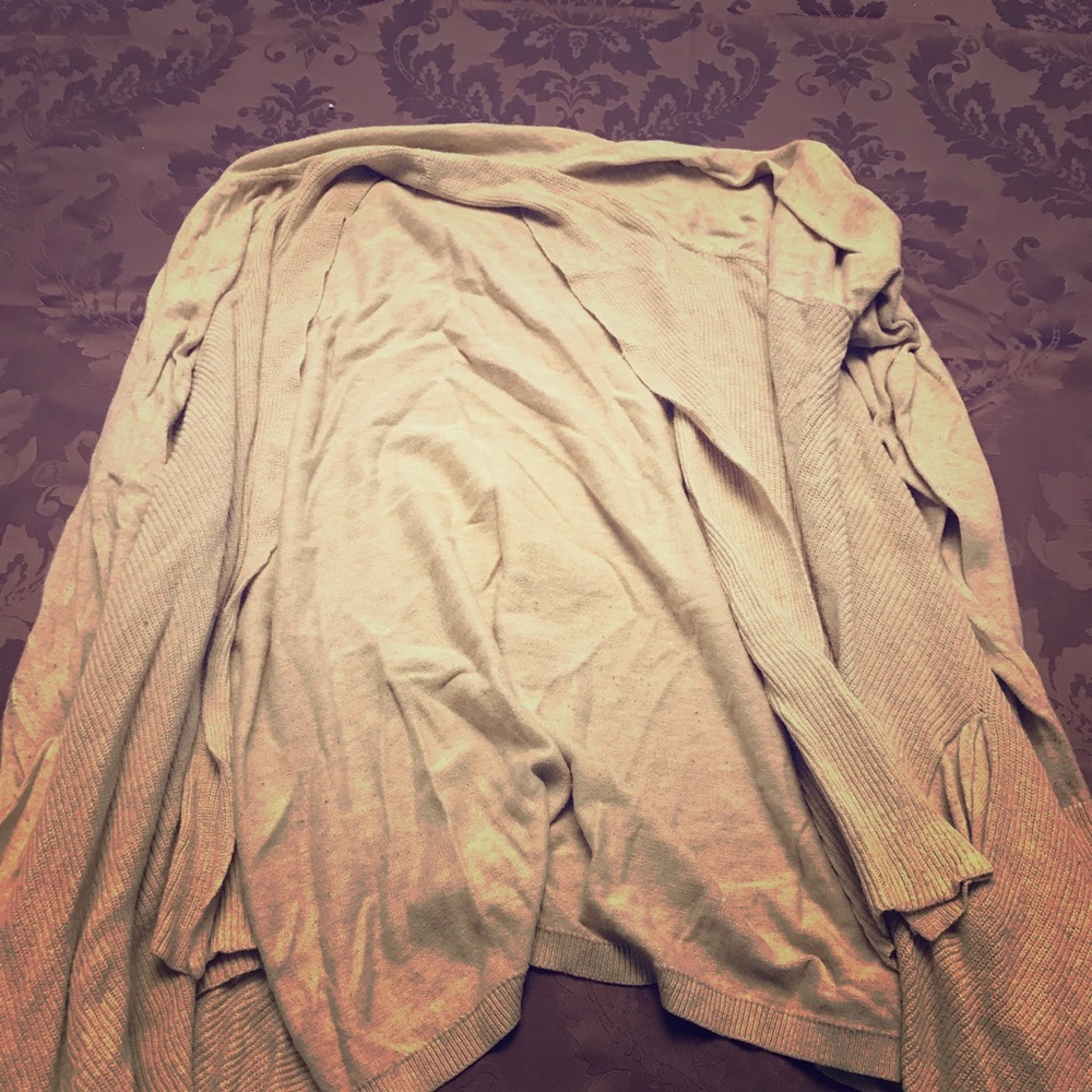Open tan sweater